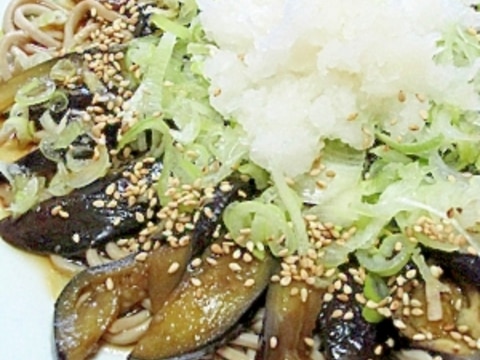 茄子のみぞれ蕎麦 (我が家の味)